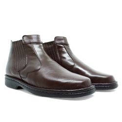 BOTA BOTINA MASCULINA CONFORTO EM COURO CAFÉ 351 - DI FERUTTI