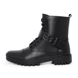 Bota Masculina Coturno Preto Couro Naturale DIfran... - DIFRANCA ATACADO