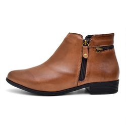 Bota Feminina Casual Maya Whisky Couro DIfranca - ... - DIFRANCA ATACADO