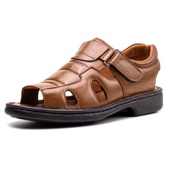 Sandalia Masculina Anti Stress Pinhão Couro DIfran... - DIFRANCA ATACADO