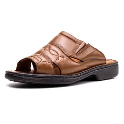 Chinelo Masculino Sandalia Conforto Pinhão Couro D... - DIFRANCA ATACADO