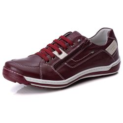 Sapatênis Masculino Comfort Bordô Couro DIfranca -... - DIFRANCA ATACADO