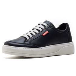 Sapatênis Masculino Comfort Preto Couro DIfranca -... - DIFRANCA ATACADO