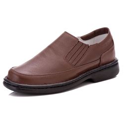 Sapato Masculino Casual Comfort Café Couro DIfranc... - DIFRANCA ATACADO