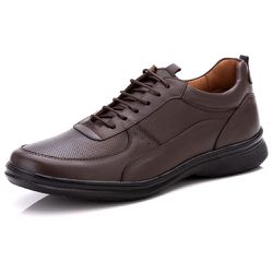 Sapato Masculino Casual Comfort Café Couro DIfranc... - DIFRANCA ATACADO