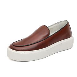 Sapato Casual Masculino Slip On Mouro Couro DIfran... - DIFRANCA ATACADO