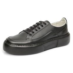 Tênis Masculino Casual Preto Couro DIfranca - 2811... - DIFRANCA ATACADO