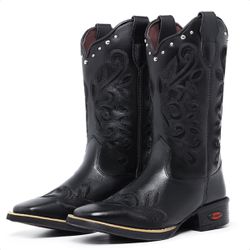 Bota Feminina Texana Preto Couro DIfranca - 6145 -... - DIFRANCA ATACADO