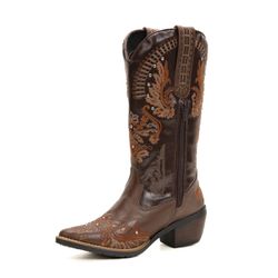 Bota Feminina Texana Country Chocolate Couro DIfra... - DIFRANCA ATACADO