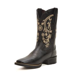 Bota Feminina Texana Preto Couro DIfranca - 6169 -... - DIFRANCA ATACADO