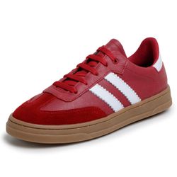 Tênis Feminino Casual Vermelho Couro DIfranca - 20... - DIFRANCA ATACADO