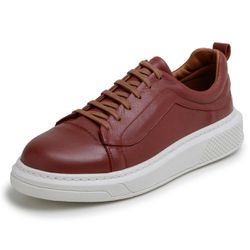 Tênis Masculino Casual Terra Cota Couro DIfranca -... - DIFRANCA ATACADO