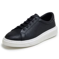 Tênis Masculino Casual Preto Couro DIfranca - 5011... - DIFRANCA ATACADO