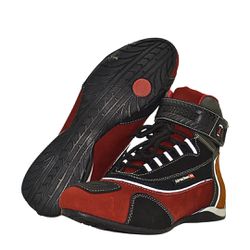 Tênis Masculino Motociclista Vermelho Couro DIfran... - DIFRANCA ATACADO