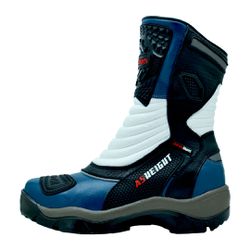 Bota Masculina Motociclista Azul Couro DIfranca - ... - DIFRANCA ATACADO