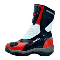 Bota Masculina Motociclista Vermelho Couro DIfranc... - DIFRANCA ATACADO
