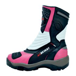 Bota Feminina Motociclista Rosa Branco Couro DIfra... - DIFRANCA ATACADO
