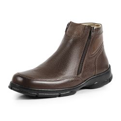 Bota Masculina Casual Confort Pinhão Couro DIfranc... - DIFRANCA ATACADO