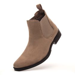Bota Chelsea Masculina Couro Camurça Areia DIfranc... - DIFRANCA ATACADO