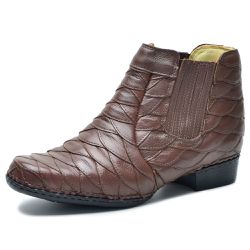 Bota Country Couro Escamado Cla Cle - 040 - Chocol... - DIFRANCA ATACADO