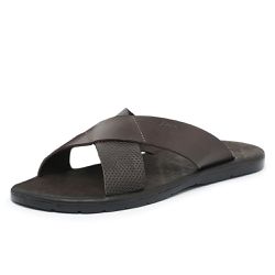 Chinelo Masculino Couro Legitimo Naturale Perfurad... - DIFRANCA ATACADO