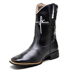 Bota Country Texana Masculina Couro Legítimo Borda... - DIFRANCA ATACADO