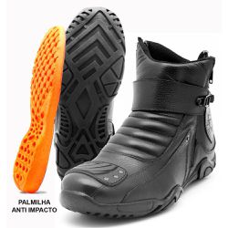 Bota Motociclista Cano Baixo Atronshoes - 271 - Pr... - DIFRANCA ATACADO