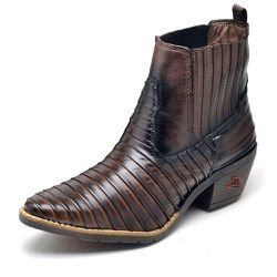 Bota Country Feminina Cano Curto Couro Legítimo De... - DIFRANCA ATACADO