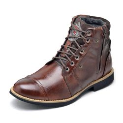 Coturno Casual Masculino Zíper Lateral Couro Legít... - DIFRANCA ATACADO