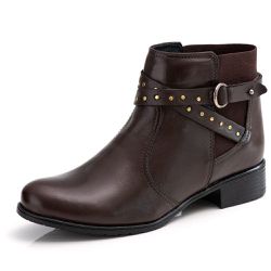 Bota Cano Baixo Feminina Casual Stripes Fecho Elás... - DIFRANCA ATACADO