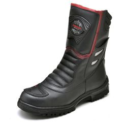Bota Motociclista Com Protetor Couro Racing Fakcin... - DIFRANCA ATACADO