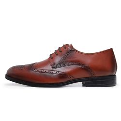 Sapato Casual Masculino Oxford Pinhão Couro DIfran... - DIFRANCA ATACADO