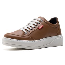 Sapatênis Masculino Comfort Caramelo Couro DIfranc... - DIFRANCA ATACADO