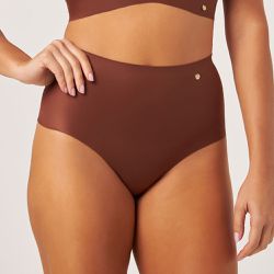 CALCINHA HOT PANT CORTE A LASER MARROM MATE - Dilady Lingerie