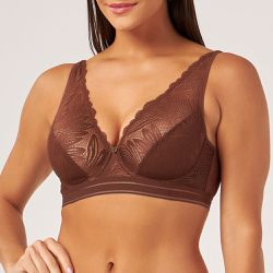 SUTIÃ RENDADO COM ARCO MARROM MATE - Dilady Lingerie