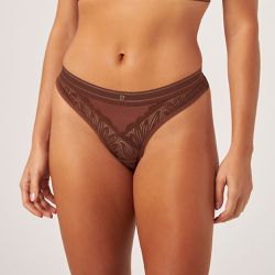 CALCINHA FIO DENTAL MARROM MATE - Dilady Lingerie