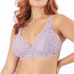 SUTIÃ TOP RENDADO ROSA RETRO - Dilady Lingerie