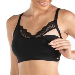 SUTIA AMAMENTAÇÃO TOP PRETO - Dilady Lingerie