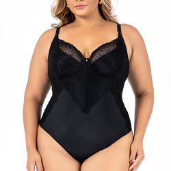 BODY MEIA TAÇA PLUS PRETO - Dilady Lingerie