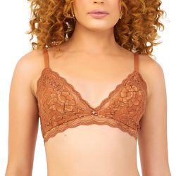 SUTIÃ TRIANGULO RENDADO CONHAQUE - Dilady Lingerie