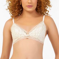 SUTIÃ TRIANGULO RENDADO MARFIM - Dilady Lingerie