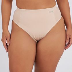 CALCINHA FIO DENTAL ZERO BARRIGA ECO BEGE - Dilady Lingerie