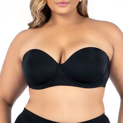 SUTIÃ COM BOJO BUSTIÊ PLUS PRETO - Dilady Lingerie