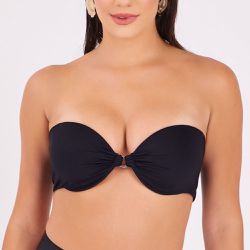 SUTIÃ BUSTIÊ COM BOJO CONCHA PRETO - Dilady Lingerie