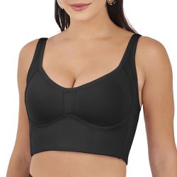 SUTIÃ TOP CONTROL COM BOJO PRETO - Dilady Lingerie
