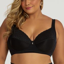 SUTIA PLUS C/ ARO PRETO - Dilady Lingerie