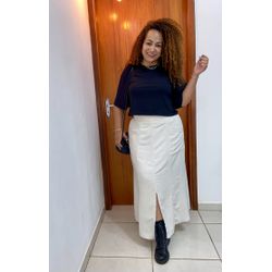 SAIA MIDI LINHO - CRU - Di Miranda Curvy