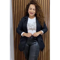 MAX BLAZER ALFAIATARIA - PRETO - Di Miranda Curvy