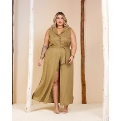 CONJUNTO CHEMISE E SHORT VERDE OLIVA - DIVAS VOGA - Di Miranda Curvy