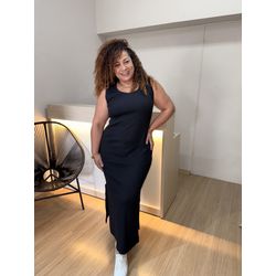 VESTIDO SOFIA REGATA - PRETO - Di Miranda Curvy